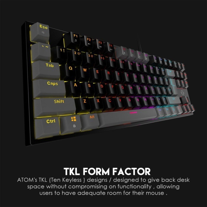 Fantech Atom Mk876 Tkl Rgb Gaming Mechanical Keyboard