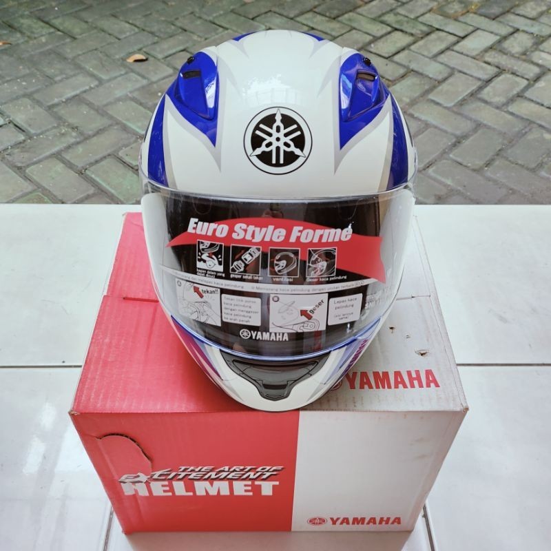 Helm Yamaha Vintage Fullface R8 MOTO GP Biru Edisi Spesial 50th World GP 2011 Ori (NOS, GENUINE, BAR