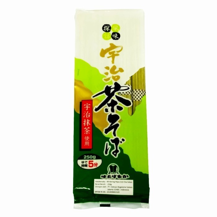 

Hatakenaka Cha Soba 250Gr / Dry Matcha Noodle Chasoba / E Kering
