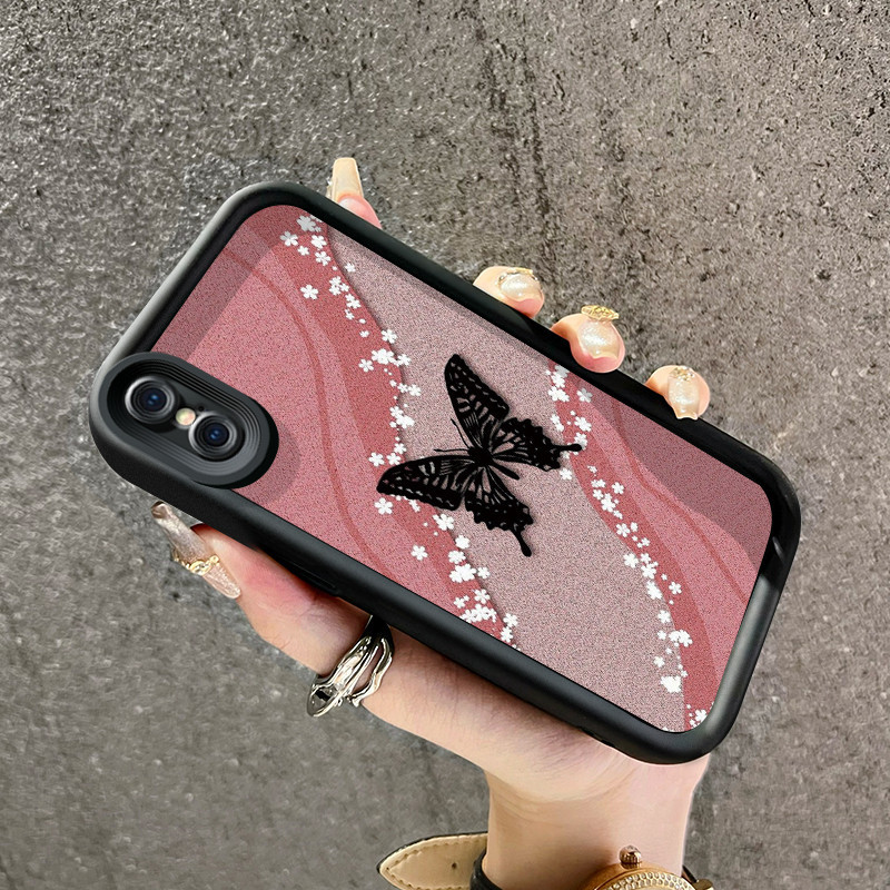 Casing Hp iPhone X Xs Xr Case lembut baru Softcase pelindung silikon casing pola kupu-kupu Kesing de