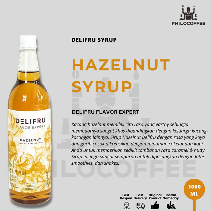 

Delifru Syrup Hazelnut 1 Liter Sirup Hazelnut 1000ml