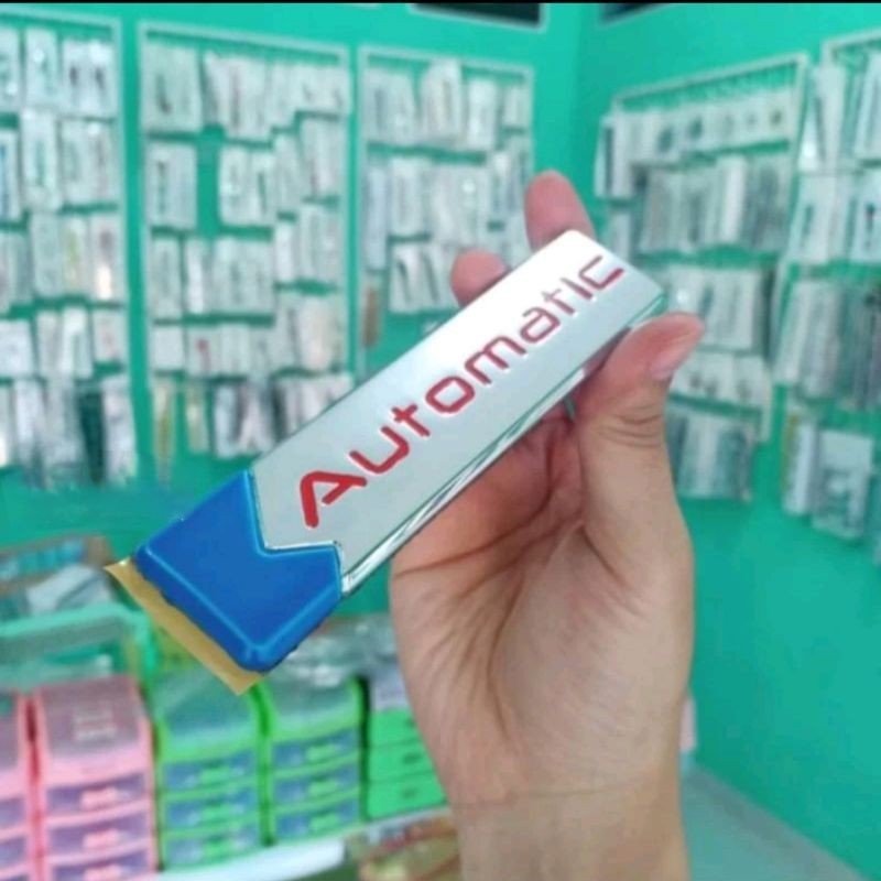 Emblem Logo AUTOMATIC merah biru nissan grandlivina juke, ukuran original bagasi