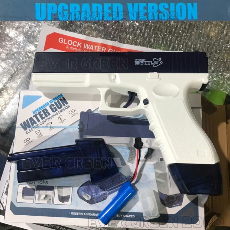 Mainan Pistol Air / Water Gun Elektrik (2 tabung mag) Original Battle Water / Tembakan Semprotan Air