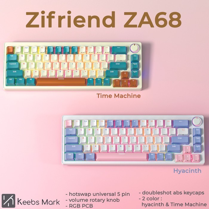 Zifriend ZA68 Mechanical Keyboard 68 Keys RGB Wired