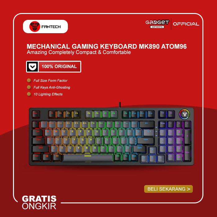 Fantech MK890 Atom96 RGB Keyboard Gaming Mechanical Full Size