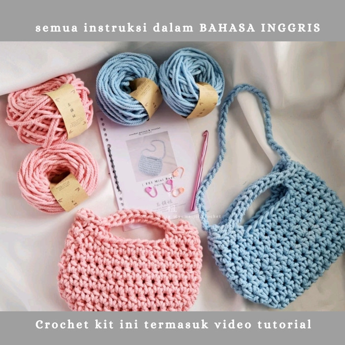 

Paket merajut pemula: FEI mini bag / crochet kit DIY kit / crochet b