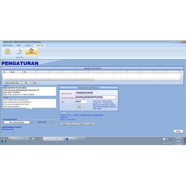 APLIKASI SOFTWARE PENGISI KONTER PULSA OTOMATIS KOMPUTER