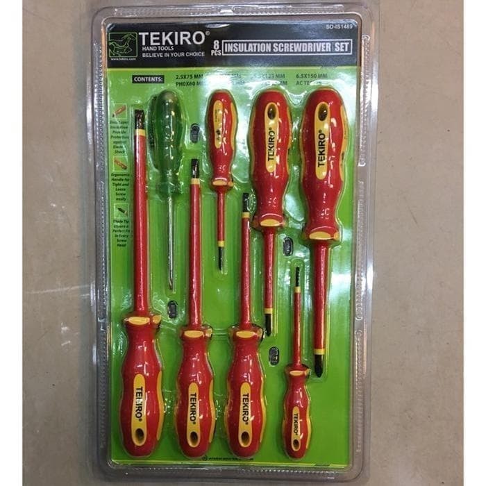 TEKIRO obeng listrik / elektrik set 8 pcs