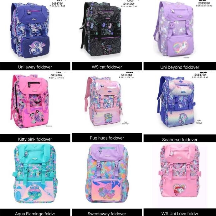 TAS SMIGGLE FOLDOVER BACKPACK BESAR/TAS RANSEL ANAK PEREMPUAN/KADO/ORI BETAANGEL11