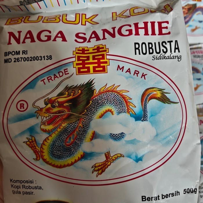 

Bubuk Kopi / Kopi Bubuk Naga Sanghie Robusta Kasar Sidikalang 500 Gr