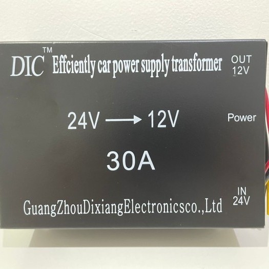 Car Power Supply Transformer Converter Stepdown 24V To 12V 30A