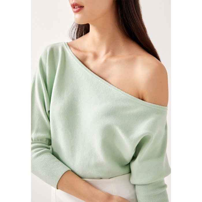 Love, Bonito - Atasan Wanita - Olvera Asymmetrical Knit Top - Sage