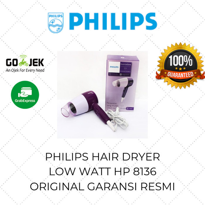 Philips Hair Dryer Low Watt Panas Dingin Hp 8126 Ni Lipat Kecil