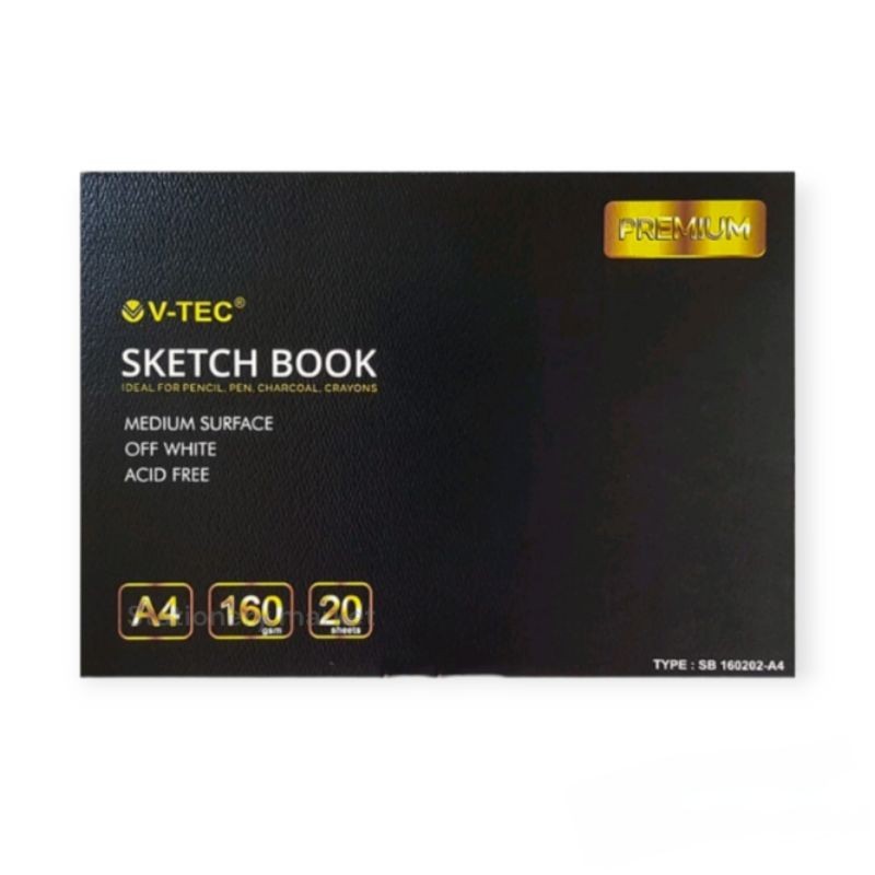 

sketchbook Vtec A4 / buku sketsa A4 / V-TEC SKETCH BOOK UK A5 160GRM TYPE SB 160202 /MEDIUM SURFACE
