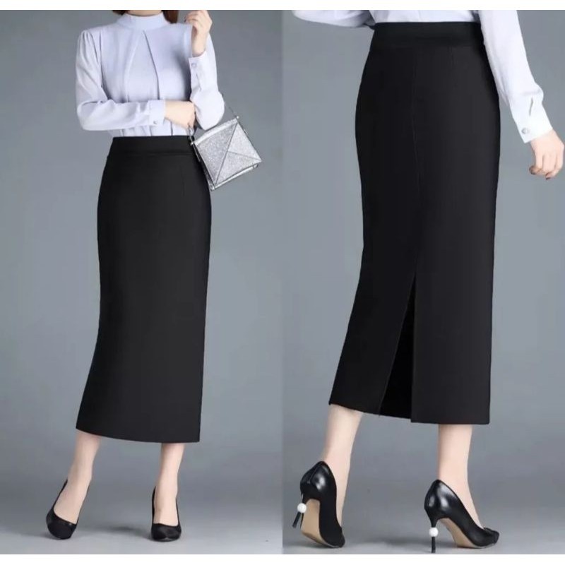 Rok Span/Rok MIDI/Rok Kantor Wanita/Rok Wanita/Rok Span MIDI Kantor