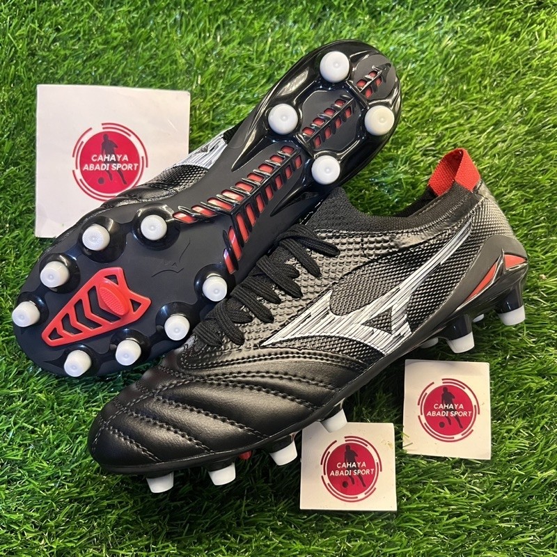 ( BISA COD ) SEPATU BOLA MIZUNO MORELIA NEO BETA 3 BLACK WHITE RED FG