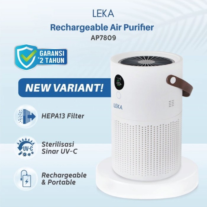 Leka Ap7809 Rechargeable Air Purifier - Hepa13 Filter Uvc Ion Portable