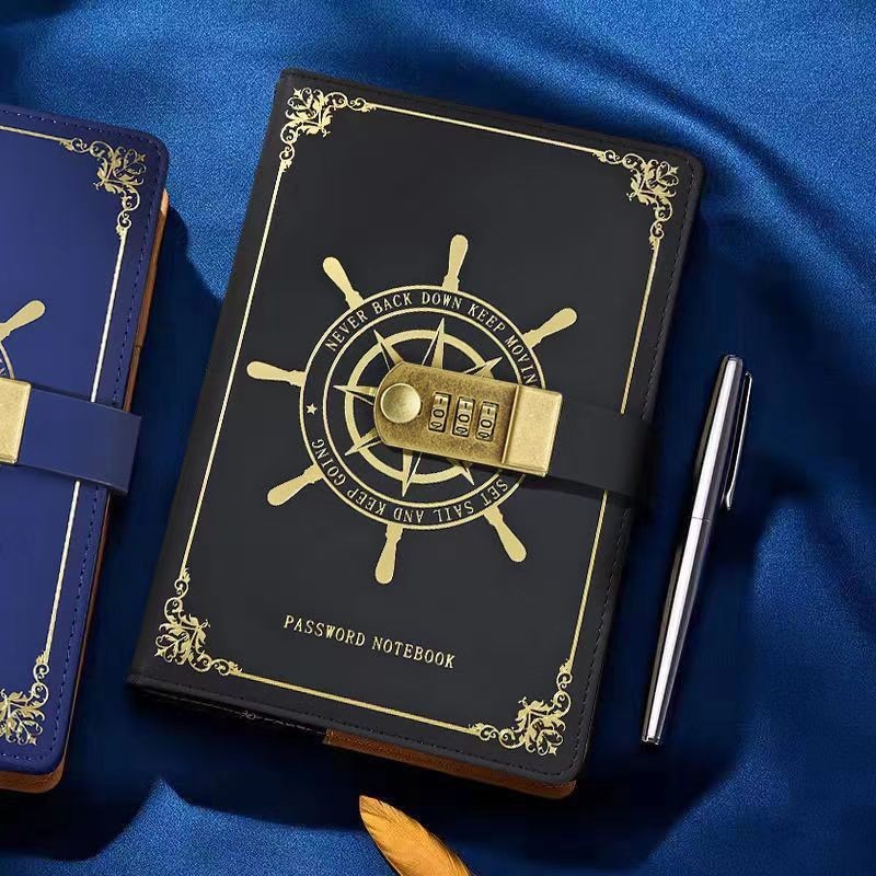 

A5Password Notebook Vintage Diary Book Thickened Creative Notebook with Lock