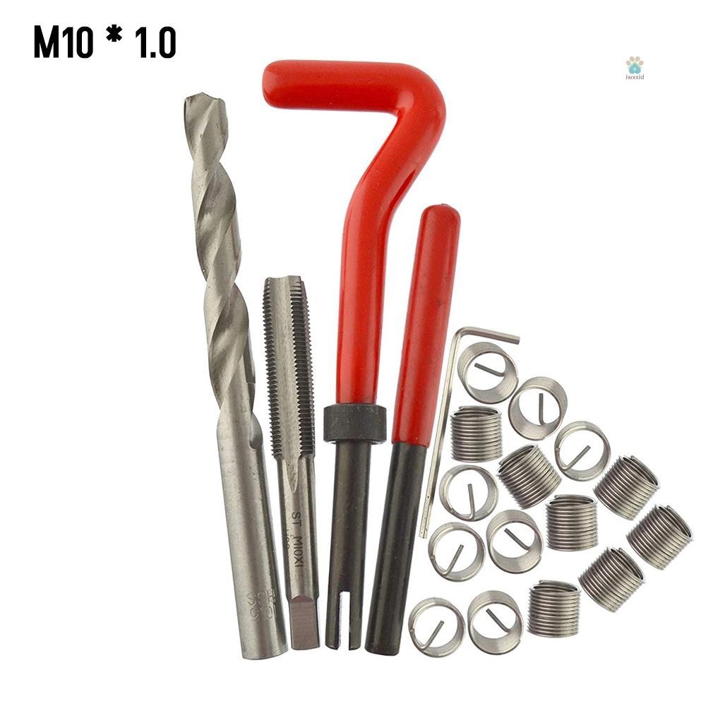 20Pcs Metric Thread Repair Insert Kit M5 M6 M8 M10 M12 M14 Helicoil Car Pro Coil Tool M10 * 1.0