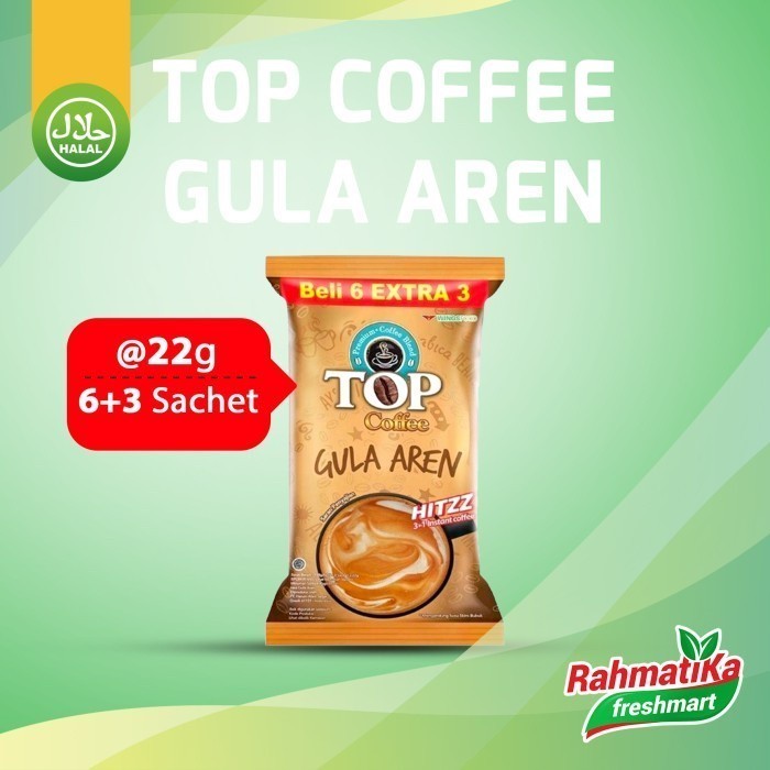 

Top Coffee 3in1 Gula Aren Bag (6+3 sachet X 22 gr)