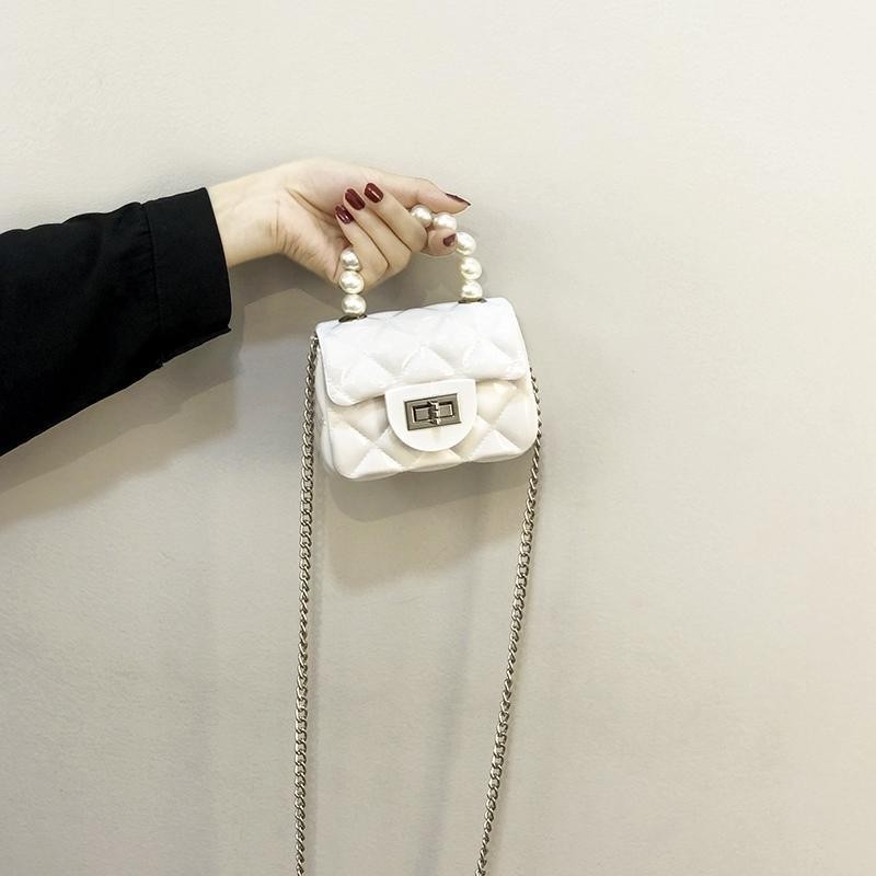 Crossbody Bag Chain Chain Women's Rhombus Small Bag Pearl Portable Mini
