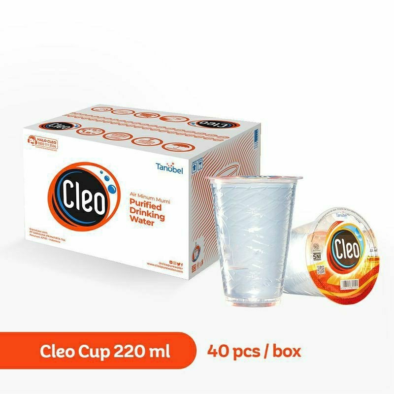 Yens Mart - Cleo Gelas 1 Dus isi 40 Gelas @220ml Air Mineral