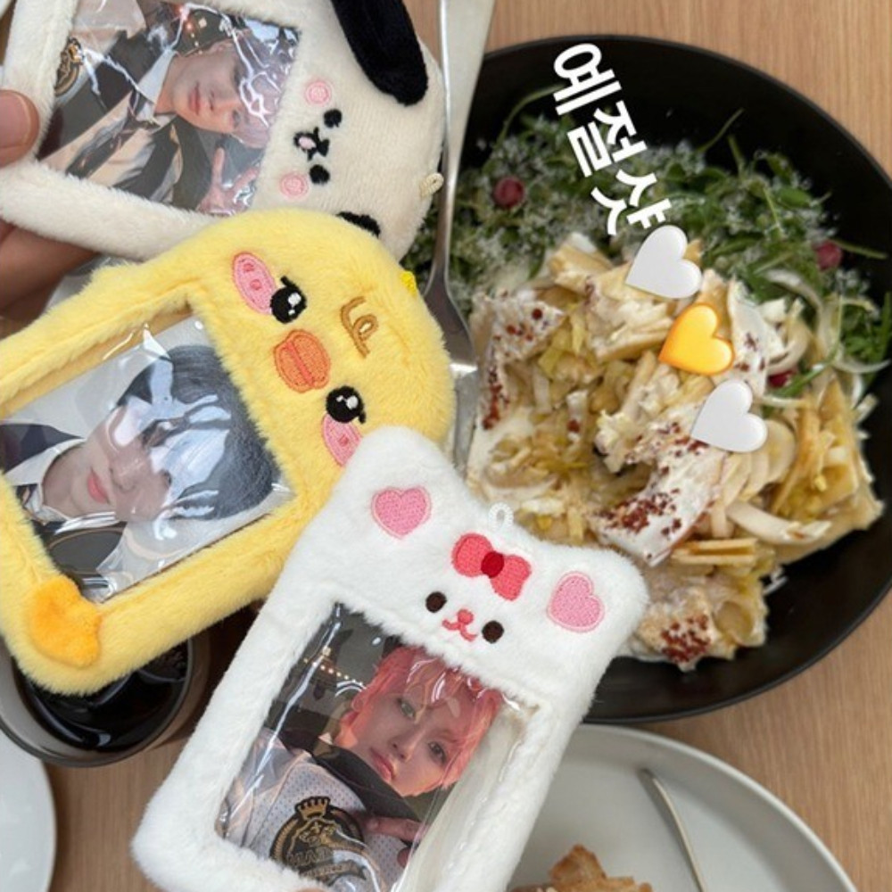 

NCT Jaemin Same Card Holder for Fans Cute Bear Plush Photocard Holder with Keychain Idol Lomo Card Protective Student Card Holder