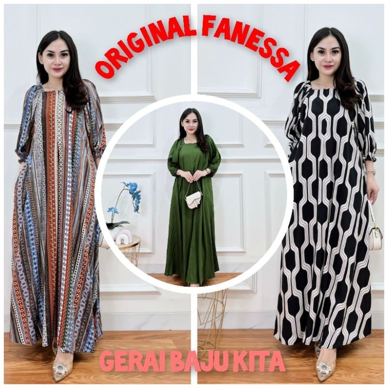 NADYA DRESS BY FANESSA/DRESS FANESSA/LONG DRESS RAYON PREMIUM/DASTER PANJANG/DASTER KEKINIAN/BAJU TI