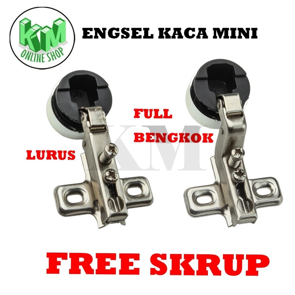 Engsel Sendok Kaca Mini 26 mm / Engsel Pintu Lemari Kaca Mini / Engsel Sendok Kaca Lurus & Bengkok