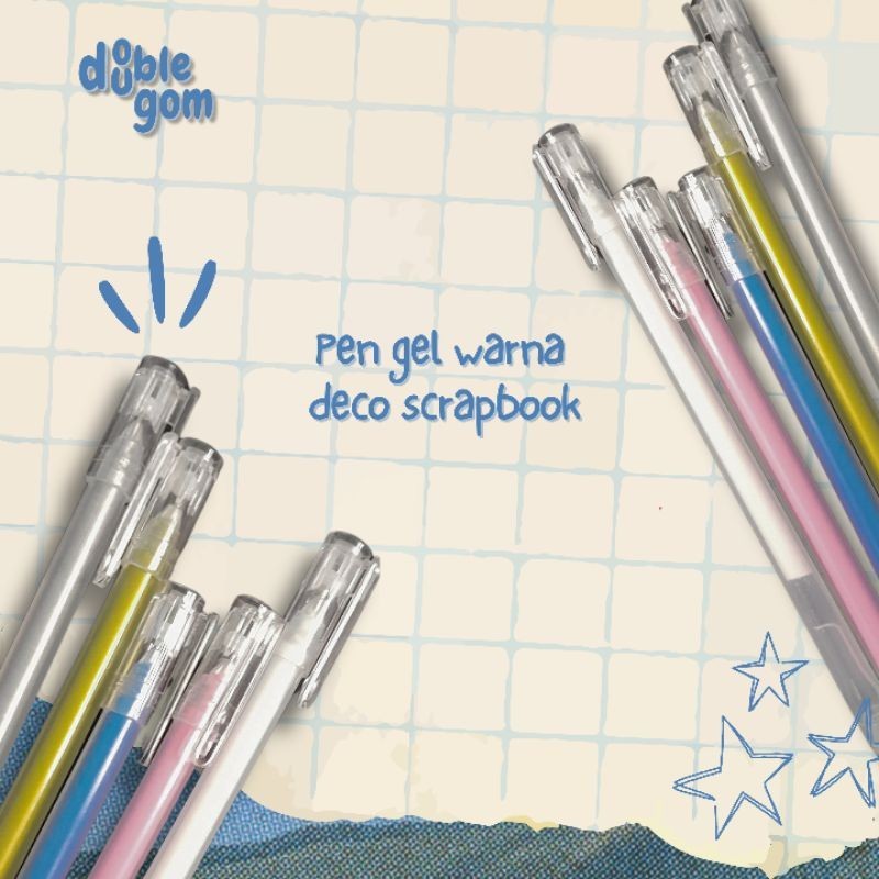 

Double Gom - Gel Pen Warna Metalic Deco Scrapbook Jounaling