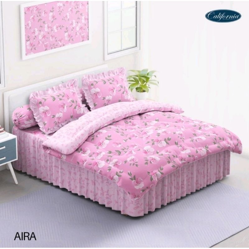 5in1 Full Set Bedcover + Sprei California 3D Rumbai King 180x200 Motif Aira, Anika, Arsel, Ayala, Az