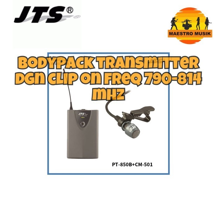 Jts Pt850B +Cm 501 - Bodypack + Clipon Freq790-814 Mhz Mic