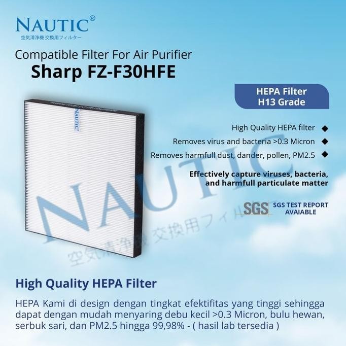 Filter Hepa Sharp Air Purifier Fp-F30Y/J30Y/Gm30Y, Kc-F30Y/Fz-F30Hfe Kuasina