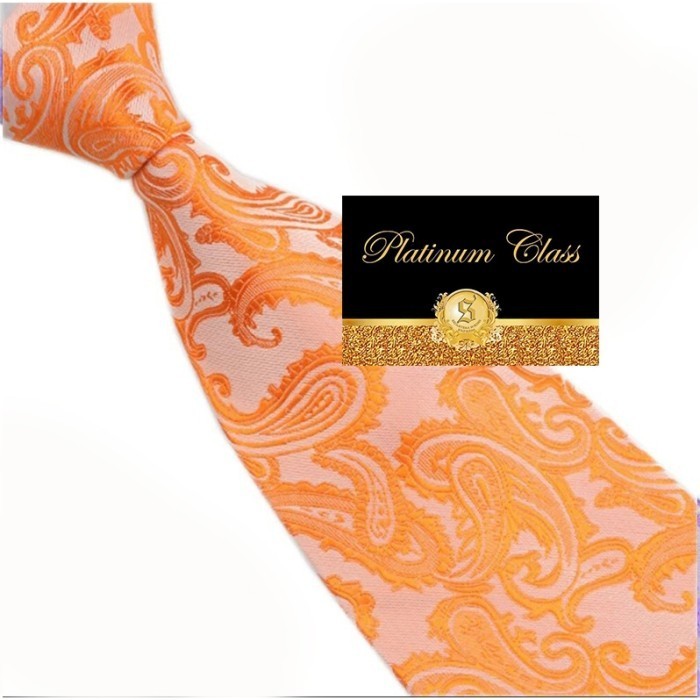 Dasi Batik Pria Besar Warna Orange 4 Inch Platinum Class
