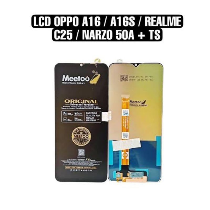 lcd touchscreen oppo a16/c25 metoo original100%