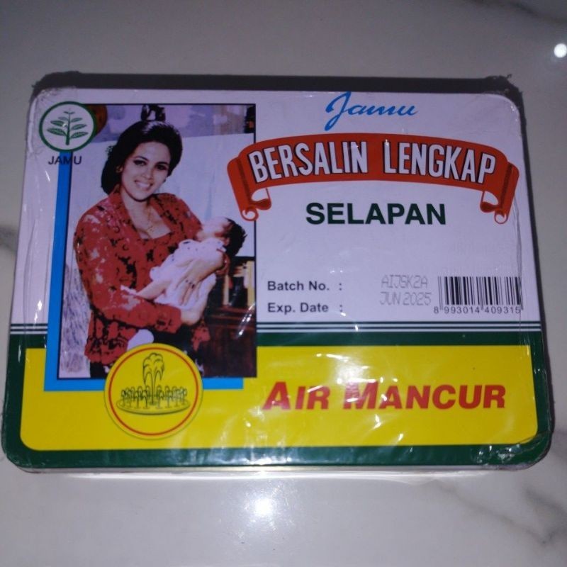 JAMU BERSALIN LENGKAP SELAPAN KALENG AIR MANCUR