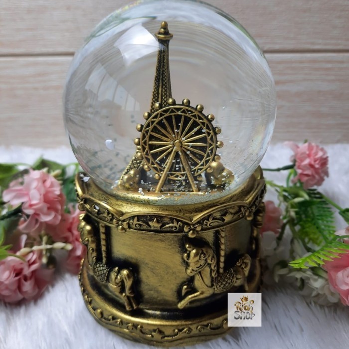 Kotak Musik Bola Salju Lampu Mermaid Snowball Waterball Snowglobe