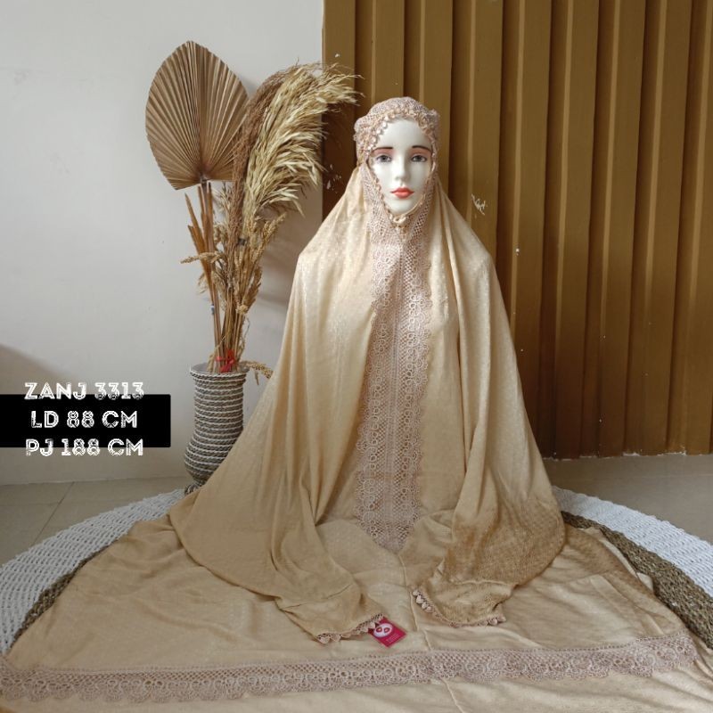 Mukena Terusan Dewasa Sutra Blitz warna aplikasi renda