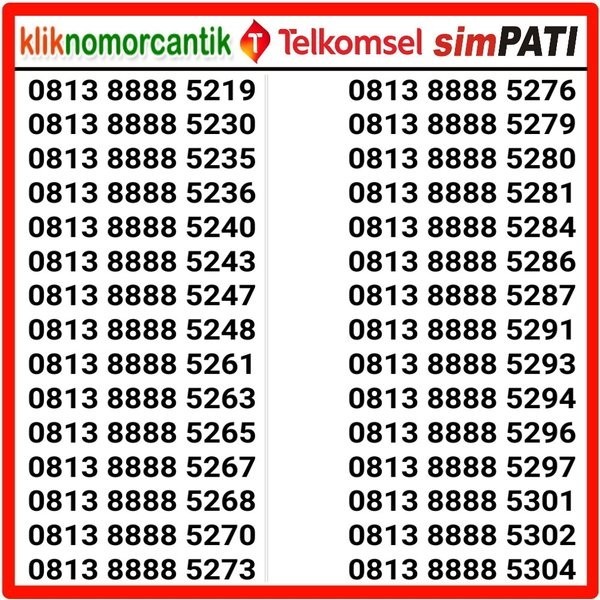 Nomor Simpati Quartet 8888