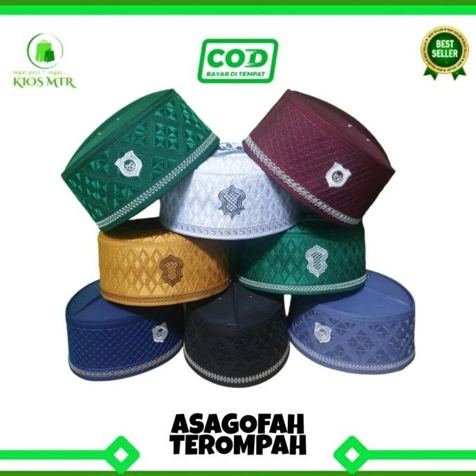 Peci ASSAGOFAH LOGO BORDIR , Kopiah Asagofah Terompah , Peci Gus Azmi brunmirichardtu