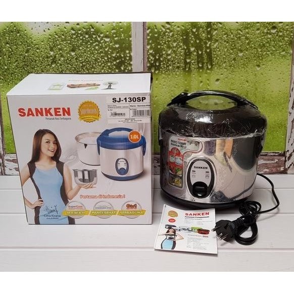 Sanken Rice Cooker Mini 1Liter Stainless Steel Magic Com Mejikom Kecil BS88