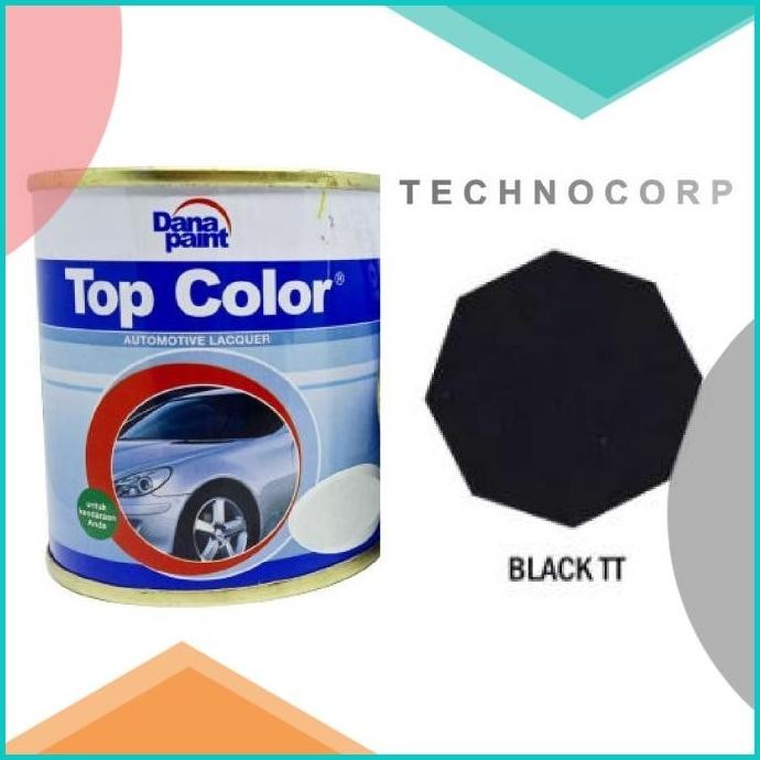TOP COLOR BLACK TT / CAT DUCO DANA PAINT NC HITAM KILAT MOBIL 200ML 19