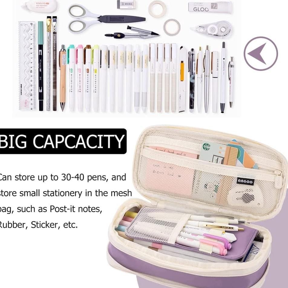 

PROMO Angoo Kawaii Pencil Cases Large Capacity Pencil Bag Pouch Holder Box for Girls Office Student Stationery Organizer School Supplies tu-67