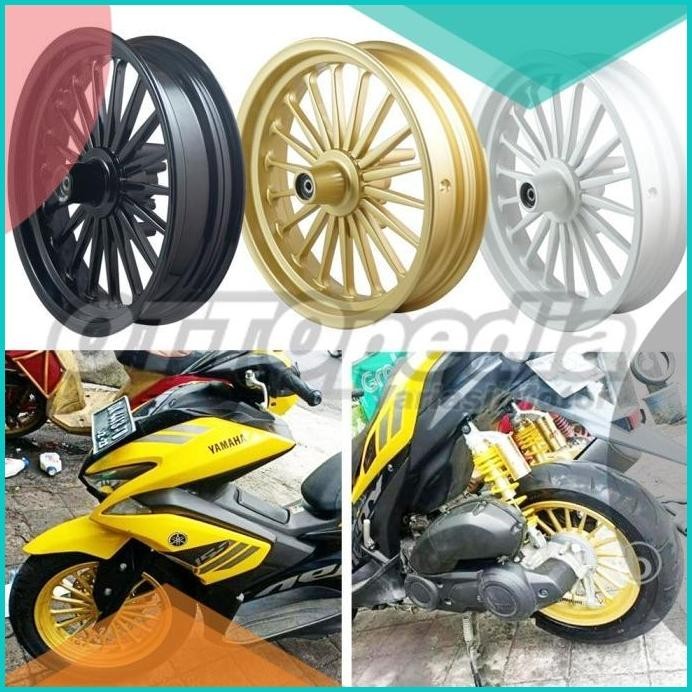 Velg Pelek Racing Lebar Aerox Model Daytona Rossi Gold Ring 14 300/400