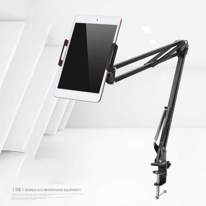 Lazypod Stand Penyangga Tablet Ipad Phone Holder Jepit Ranjang Meja