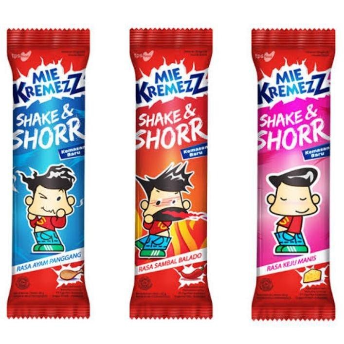 

MIE KREMEZZ SHAKE SHORR 16gr KEJU MANIS SAMBAL BALADO KREMEZ AYAM PANGGANG MI KREMES SHOR KOCOK CEMILAN ANAK GROSIR MURAH MAKANAN RINGAN 16 gram