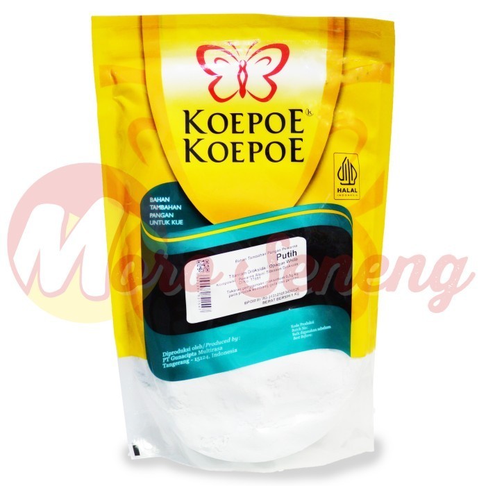 

Pewarna Putih 1 Kg Pemutih Makanan Opaque White Kupu Koepoe Pouch 1Kg