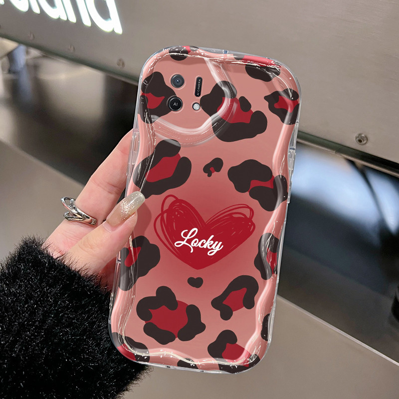 Casing Hp OPPO A16K OPPO A16E Case lembut Kesing ponsel pola grafiti macan tutul cinta Softcase casi