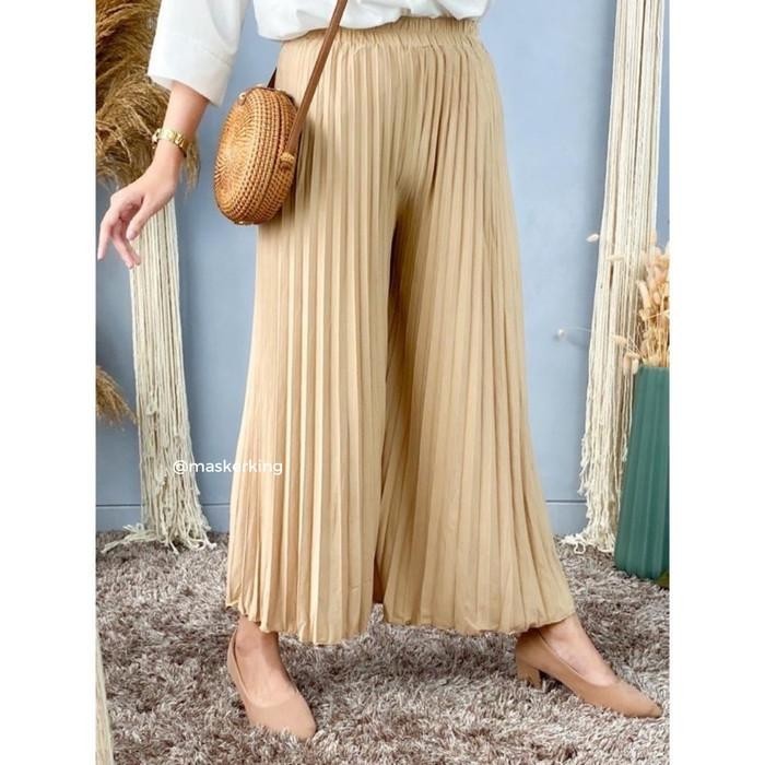 BISA COD - ROK KULOT PLISKET / ROK WANITA / CELANA KULOT REMPEL PANJANG MUSLIMAN