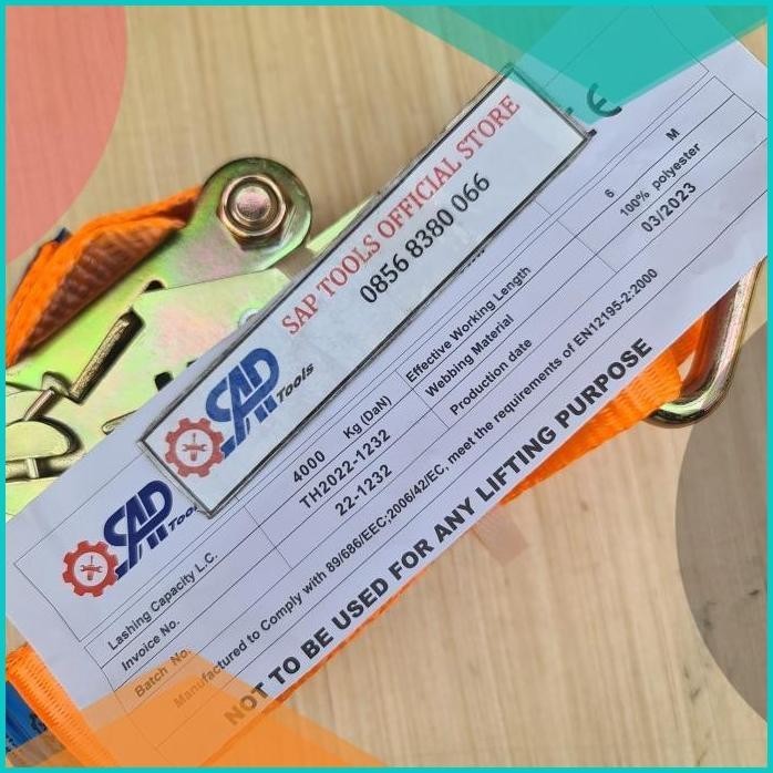 ratchet tie down webbing lashing cargo belt treck 4ton 6m 2" 19F3B2